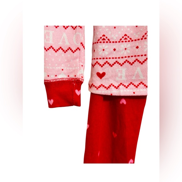 NWT GIRL’S LAURA ASHLEY SOFT & COZY LOVE HEARTS PAJAMAS 2 PIECE SET SIZE 6 - Picture 3 of 7